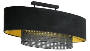 Duolla - Přisazený lustr DOUBLE OVAL RATTAN 2xE27/15W/230V černá/ratan
