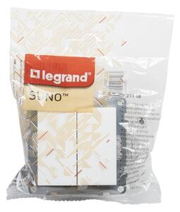 Legrand - Dvojitý schodišťový vypínač bez rámečku č. 6+6 SUNO bílá