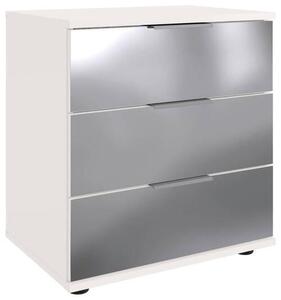 NOČNÍ STOLEK, čiré, bílá, barvy hliníku, 52/58/38 cm MID.YOU, Online Only