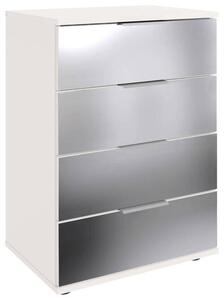 NOČNÍ STOLEK, čiré, bílá, barvy hliníku, 52/74/38 cm MID.YOU, Online Only