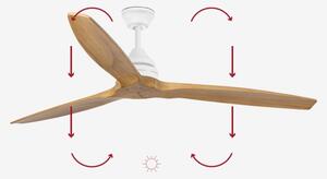 FARO 33728DC - Stropní ventilátor ALO L dřevo/bílá pr. 152 cm + dálkové ovládání