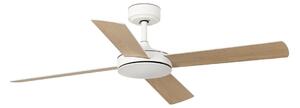 FARO 33350DC-Stropní ventilátor MALLORCA L bílá/hnědá pr.132 cm+dálkové ovládání
