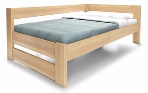 Rohová zvýšená postel jednolůžko ELA - PRAVÁ, 120x200 cm, masiv buk