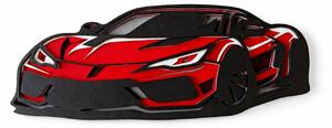 Z rodinné dílny Svítící dřevěná dekorace na zeď – Sportovní auto (fosforeskující, 3D efekt)
