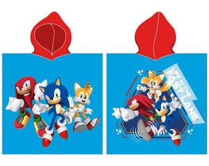 Carbotex Dětské pončo Ježek Sonic a Přátelé, 55 x 110 cm