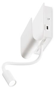 Ideal Lux - LED Nástěnné bodové svítidlo PROBE LED/9,5W/230V USB bílá