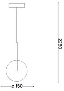 Ideal Lux - LED Lustr na lanku EQUINOXE 1xG4/2W/230V pr. 15 cm mosaz/čirá