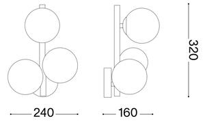 Ideal Lux - LED Nástěnné svítidlo PERLAGE 3xG9/3W/230V zlatá/bílá