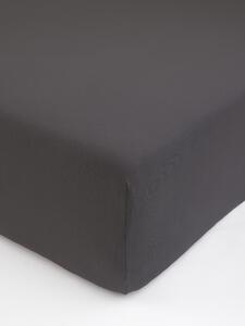 Jersey prostěradlo s elastanem Deluxe 180 × 200 cm – tmavě šedé