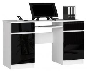 Psací stůl SŮLA, 135x77x50, bílá/černá