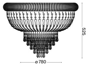 Ideal Lux - Křišťálové stropní svítidlo DUBAI 24xE14/28W/230V pr. 78 cm zlatá