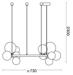 Ideal Lux - LED Lustr na lanku PERLAGE 11xG9/3W/230V pr. 73 cm zlatá/bílá