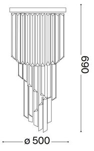Ideal Lux - Křišťálový přisazený lustr CARLTON 12xE14/40W/230V pr. 50 cm chrom