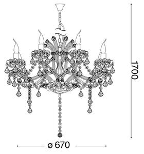 Ideal Lux - Křišťálový lustr na řetězu NAPOLEON 8xE14/40W/230V pr. 67 cm zlatá