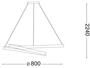 Ideal Lux - LED Lustr na lanku OZ LED/52W/230V pr. 80 cm CRI 90 černá