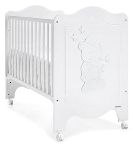 Dětská postýlka Trama SLEEPY BEAR White 60 x 120 cm (s možností intalace k rodičovské posteli)