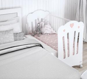 Dětská postýlka Trama CORAZONES White/Silver 60 x 120 cm (s možností intalace k rodičovské posteli)