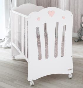 Dětská postýlka Trama CORAZONES White/Baby Pink 60 x 120 cm (s možností intalace k rodičovské posteli)