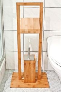 Bambusový koupelnový stojan na toaletní papír a štětku Bamboo 381757