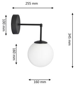 Nástěnná lampa MOON 1xE27/15W/230V černá