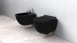 Sada: závěsná WC mísa CARLO Mini + Bidet CARLO černý matný