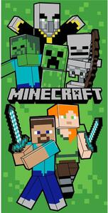 Zelená bavlněná dětská osuška 70x140 cm Minecraft Let´s Survive – Jerry Fabrics