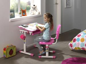 Aldo Rostoucí psací stůl se židlí Comfort - růžový