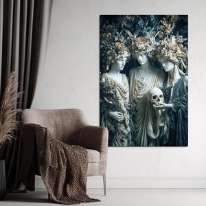 DUBLEZ | Dřevěný obraz antických sudiček - Memento mori | UV tisk, Premium