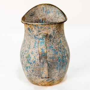 Šedo-modrý kovový dekorační džbán s rezem Savi - 20*14*19 cm