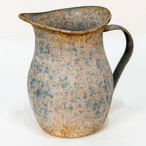 Šedo-modrý kovový dekorační džbán s rezem Savi - 20*14*19 cm