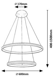 Rabalux 72259 - LED Lustr na lanku GRETE LED/60W/230V 3000K