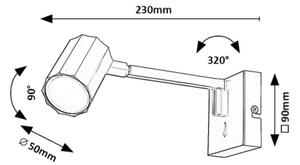 Rabalux 73027 - Nástěnná lampa KARTER 1xGU10/5W/230V