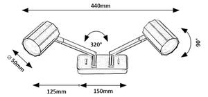 Rabalux 73028 - Nástěnné bodové svítidlo KARTER 2xGU10/5W/230V
