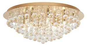 Stropní Lampa Lindby, Gillion, stmívatelné, Zlatá / mosazná, Obývací pokoj, Křišťál, Moderní