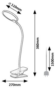 Rabalux 74199 - LED Stmívatelná stolní lampa s klipem MARCIN LED/7W/230V