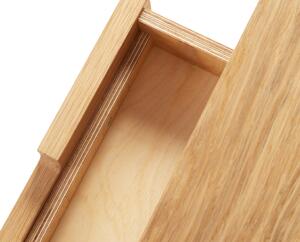 Zaoblený noční stolek ze dřeva LUNA FLO přírodní Zvolte kvalitu dřeva: 1. Dubový masiv třídy A