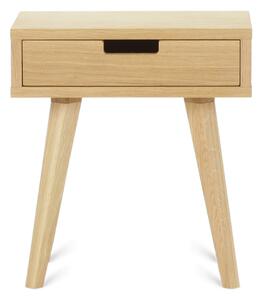 Designový noční stolek se šuplíkem LUNA přírodní Kvalita dřeva: 2. Kombinace dubového masivu a dýhované DTD desky