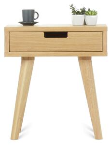 Benlemi Designový noční stolek se šuplíkem LUNA přírodní Kvalita dřeva: 2. Kombinace dubového masivu a dýhované DTD desky