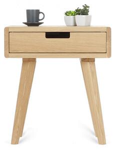 Benlemi Zaoblený noční stolek ze dřeva LUNA FLO přírodní Kvalita dřeva: 1. Dubový masiv třídy A