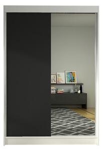 Posuvná skříň se zrcadlem Parys I, Barva: bílá + černá + zrcadlo, Osvětlení: osvětlení LED RGB - barevné Mirjan24 5902928736953