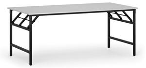 Konferenční stůl FAST READY s černou podnoží, 1800 x 900 x 750 mm, bílá