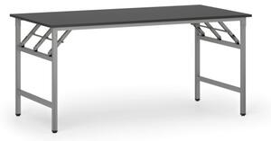 Konferenční stůl FAST READY se stříbrnošedou podnoží, 1600 x 800 x 750 mm, grafit