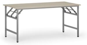 Konferenční stůl FAST READY se stříbrnošedou podnoží, 1600 x 800 x 750 mm, dub přírodní