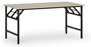 Konferenční stůl FAST READY s černou podnoží, 1600 x 800 x 750 mm, bříza
