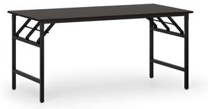 Konferenční stůl FAST READY s černou podnoží, 1600 x 800 x 750 mm, wenge