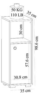 Koupelnová skříňka Satadu 1 (mramor černý + dub safírový). 1092731