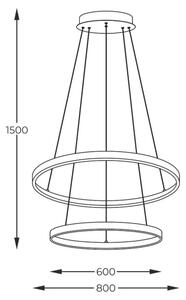 Zuma Line 2023200-GD - LED Lustr na lanku BRENO LED/60W/230V 3000/4000/6000K