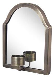 Nástěnné zrcadlo se svícnem Antique Brass 20 cm