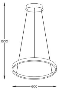 Zuma Line 2023201-GD60 - LED Lustr na lanku BRENO LED/28W/230V 3000/4000/6000K