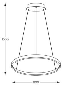 Zuma Line 2023201-GD80 - LED Lustr na lanku BRENO LED/36W/230V 3000/4000/6000K